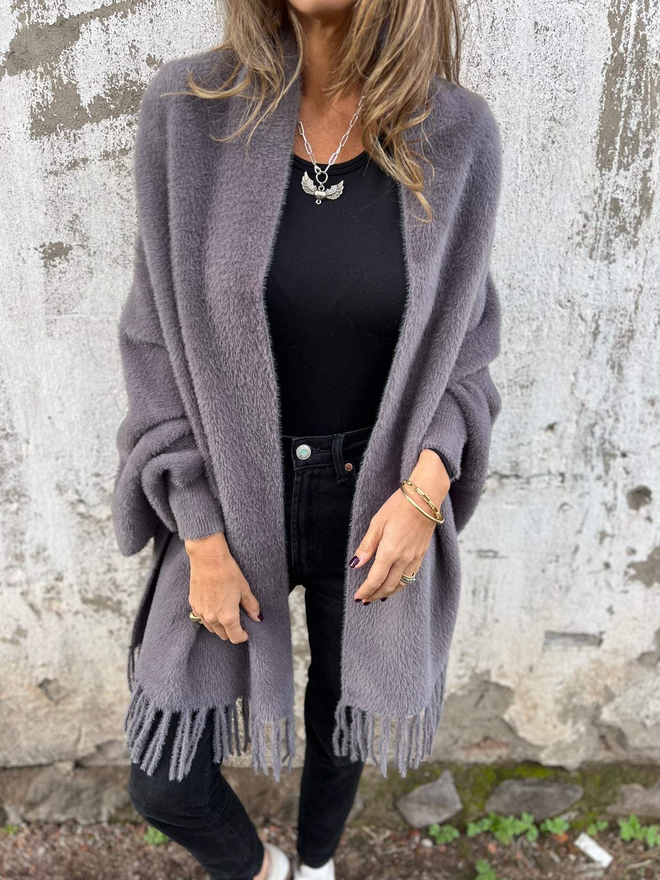 Saiina | 🔥Limited time -58%🔥Long sleeve coat with pom-poms for women【Factory direct sale】