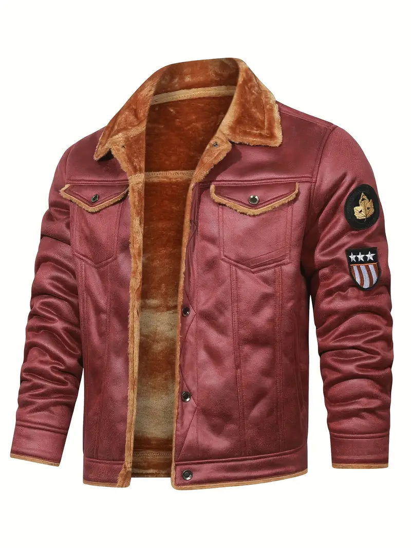 Frederik – Casual Polyester Jacket with Faux Fur Lining