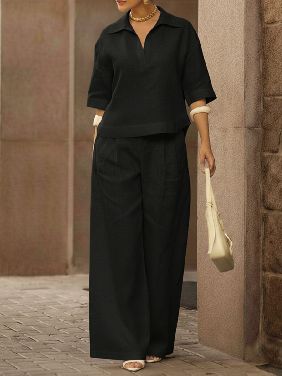 Soraya | Leisure Two-Piece Set with Shirt and Pants