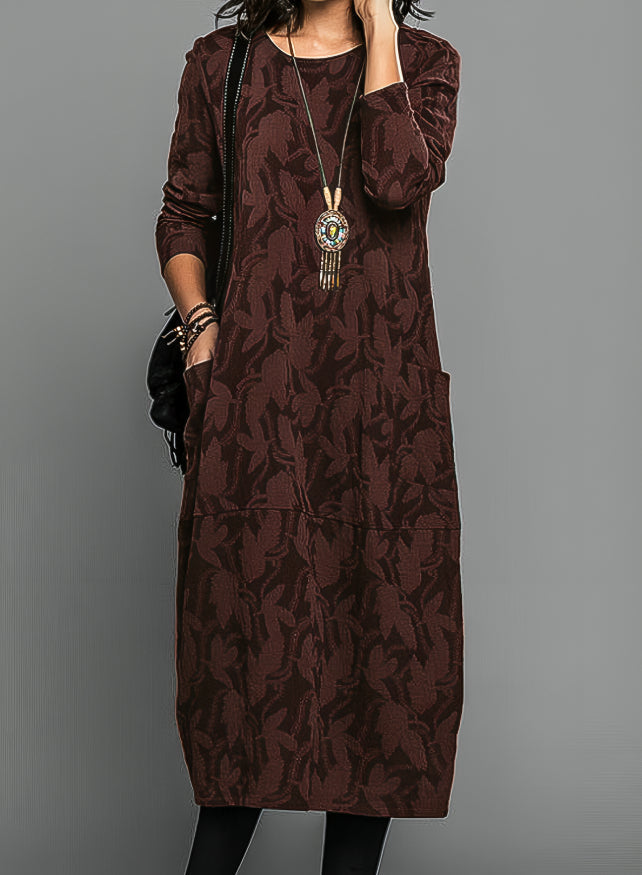 Corina Round Neck Casual Winter Dress