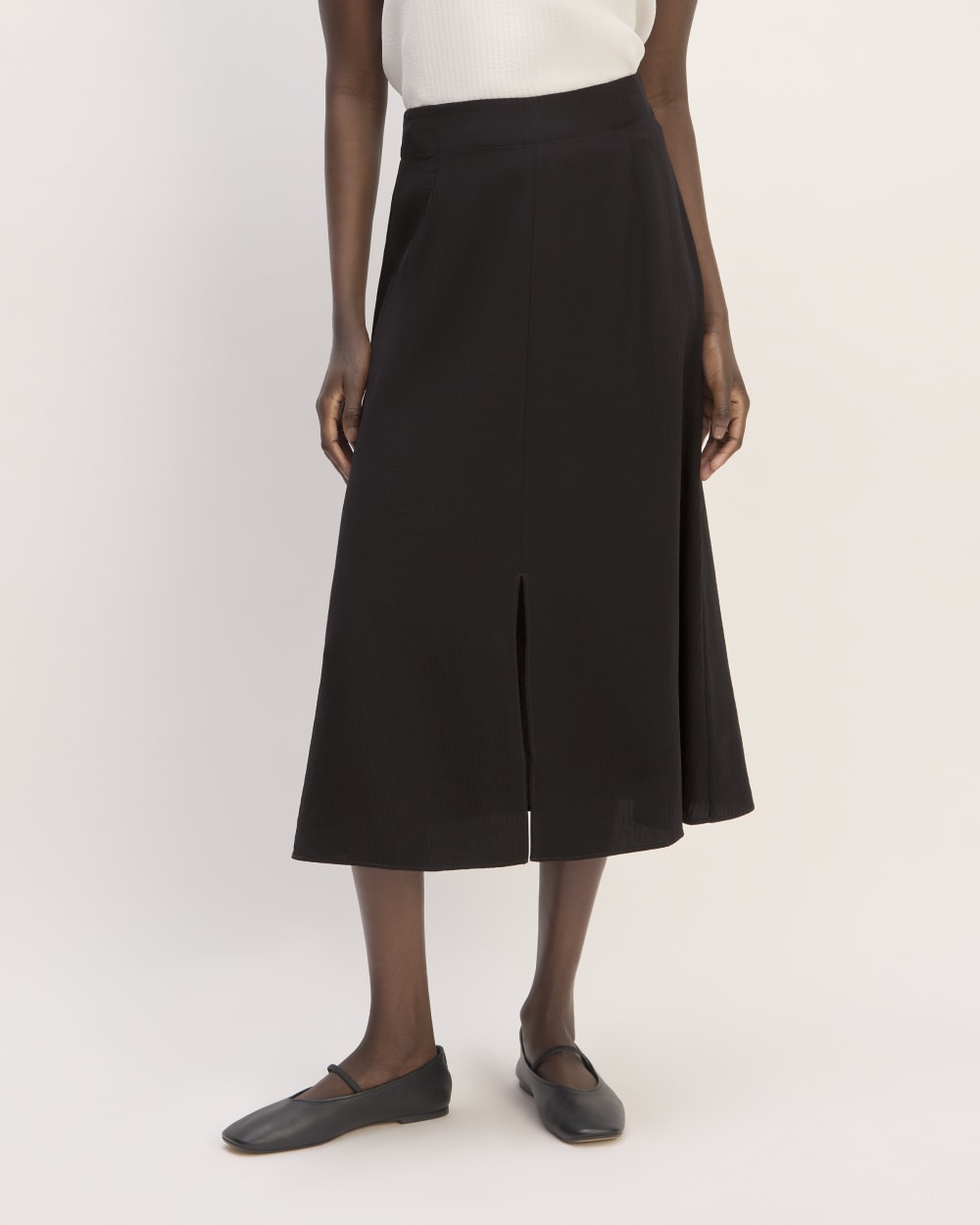 Mini Jacquard Slip Skirt | Black