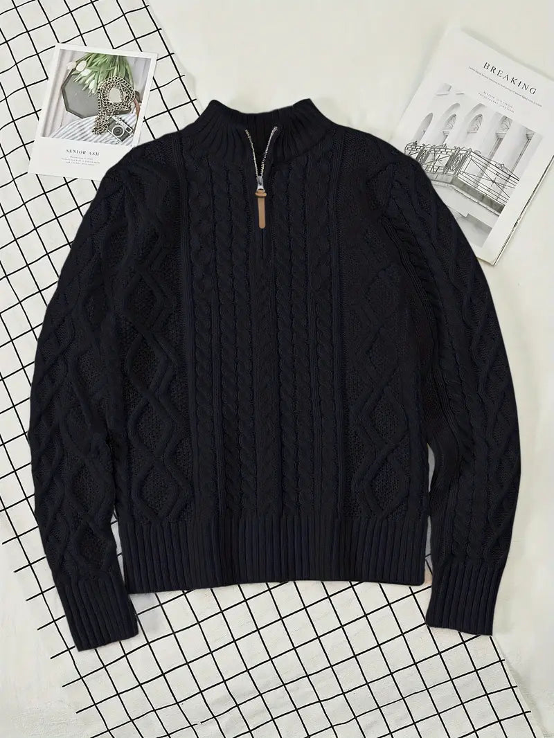 Rabada | Pullover with Half Zipper and Stand-Up Collar