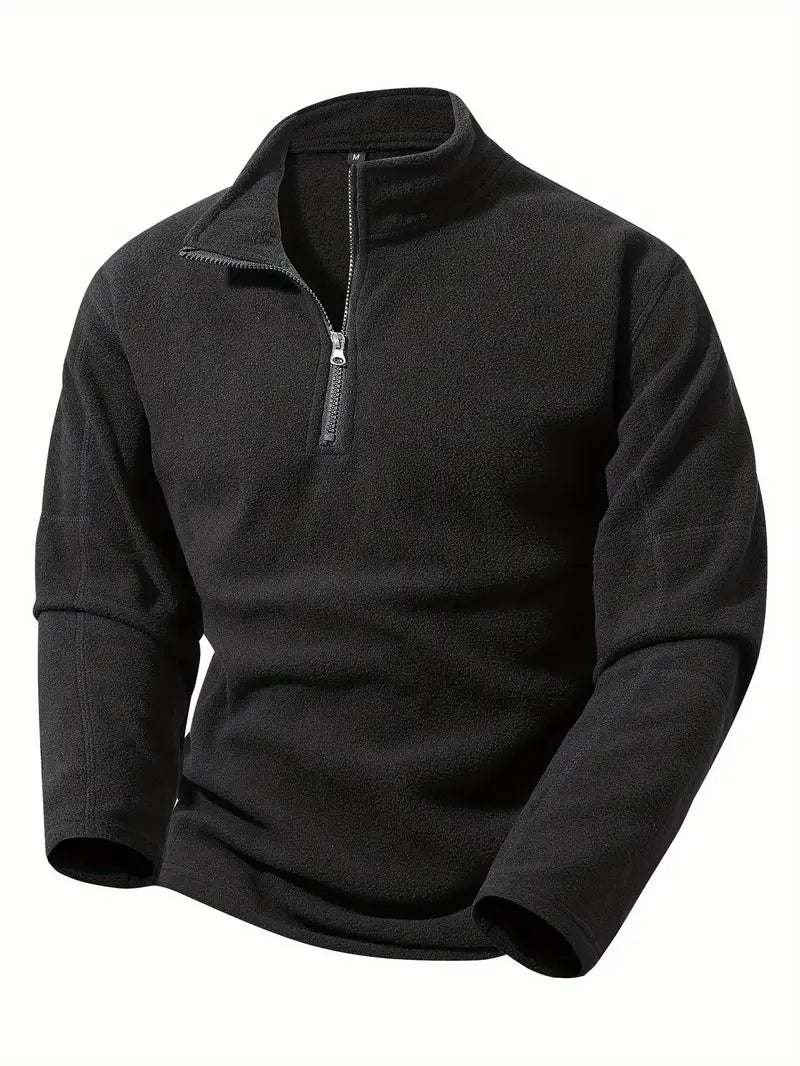 Men's Sweat Jacket – Half Zip, Stand Collar & Comfortable