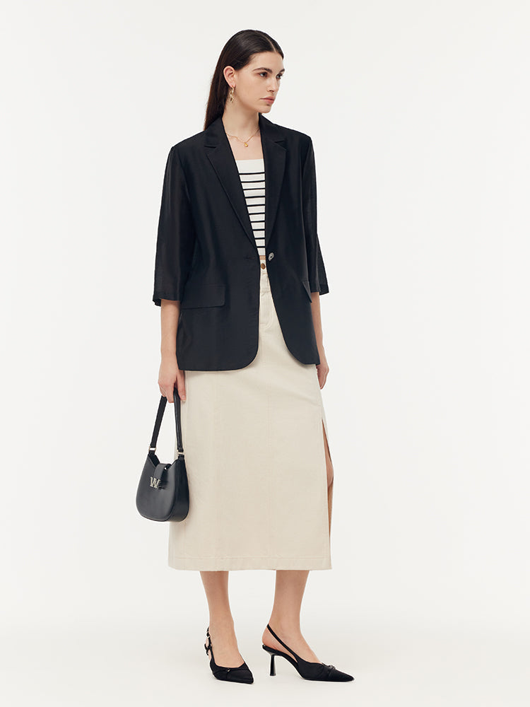 Women's Tencel Jacket with One Button