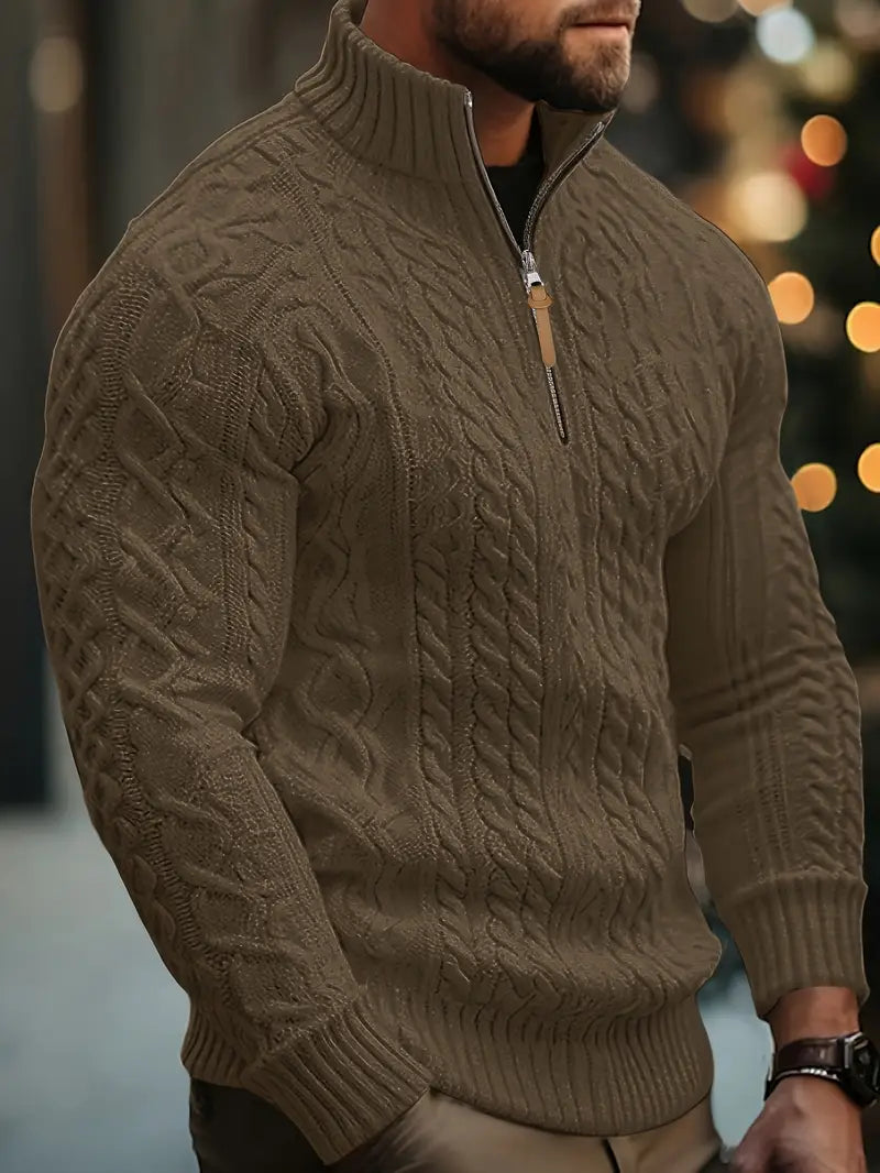 Rabada | Pullover with Half Zipper and Stand-Up Collar
