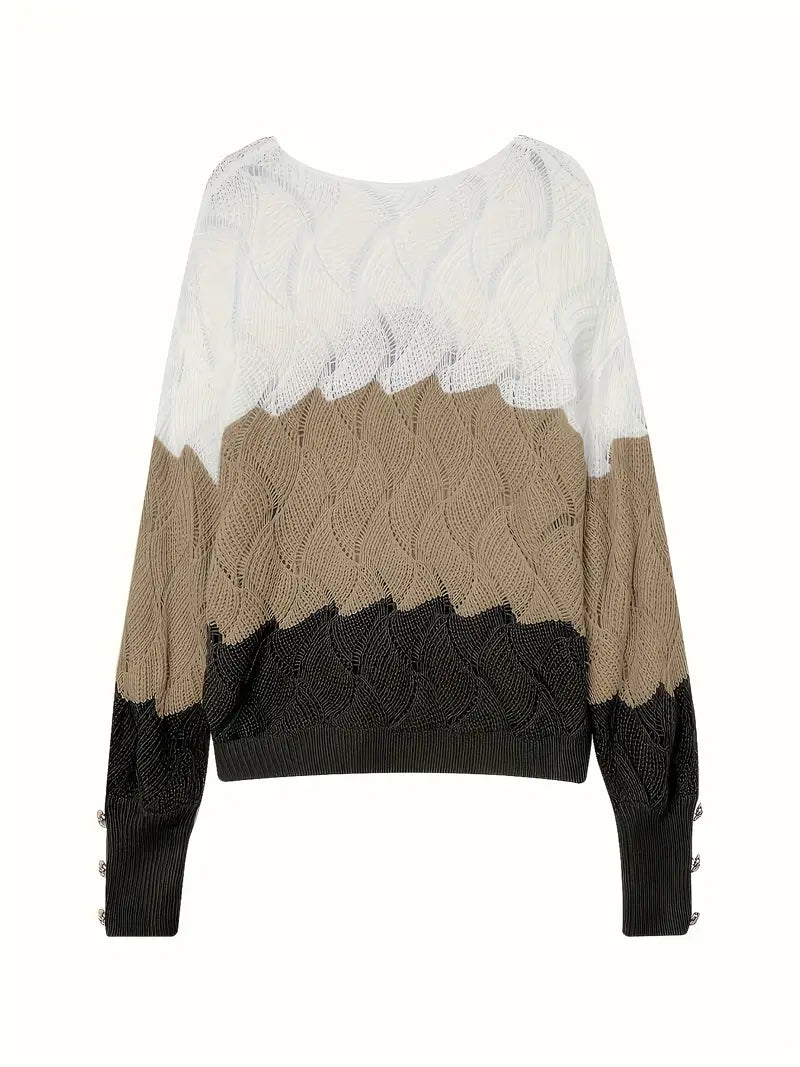 Renilda | Elegant Knit Sweater with V-Neck