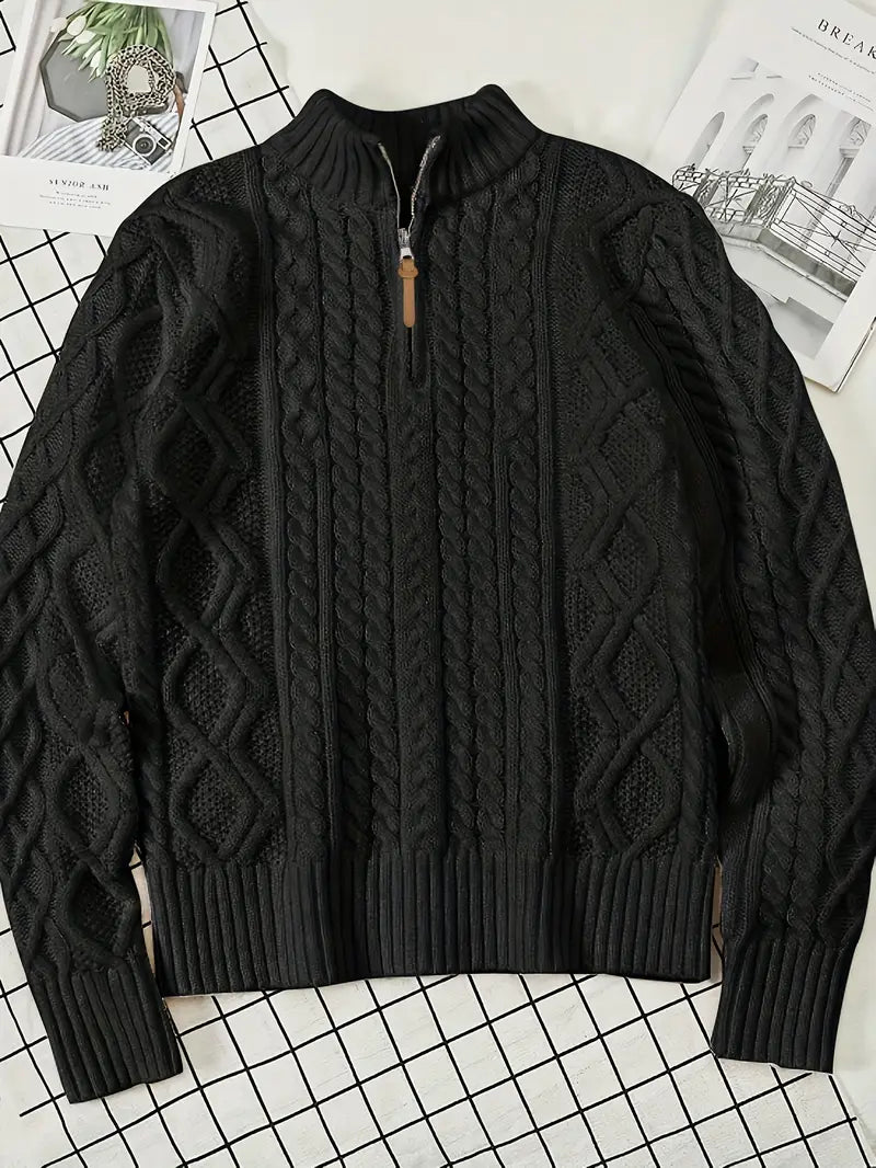 Rabada | Pullover with Half Zipper and Stand-Up Collar