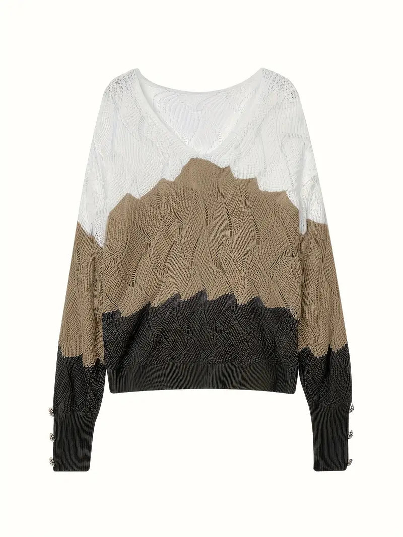 Renilda | Elegant Knit Sweater with V-Neck