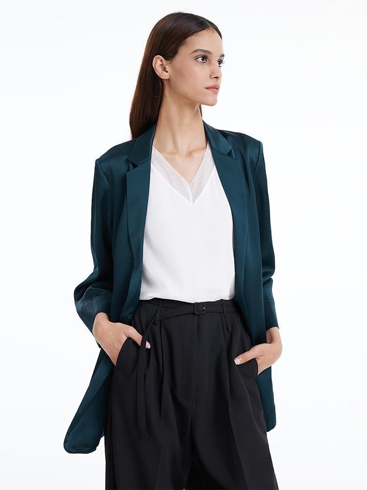 Women's Triacetate Jacket with One Button