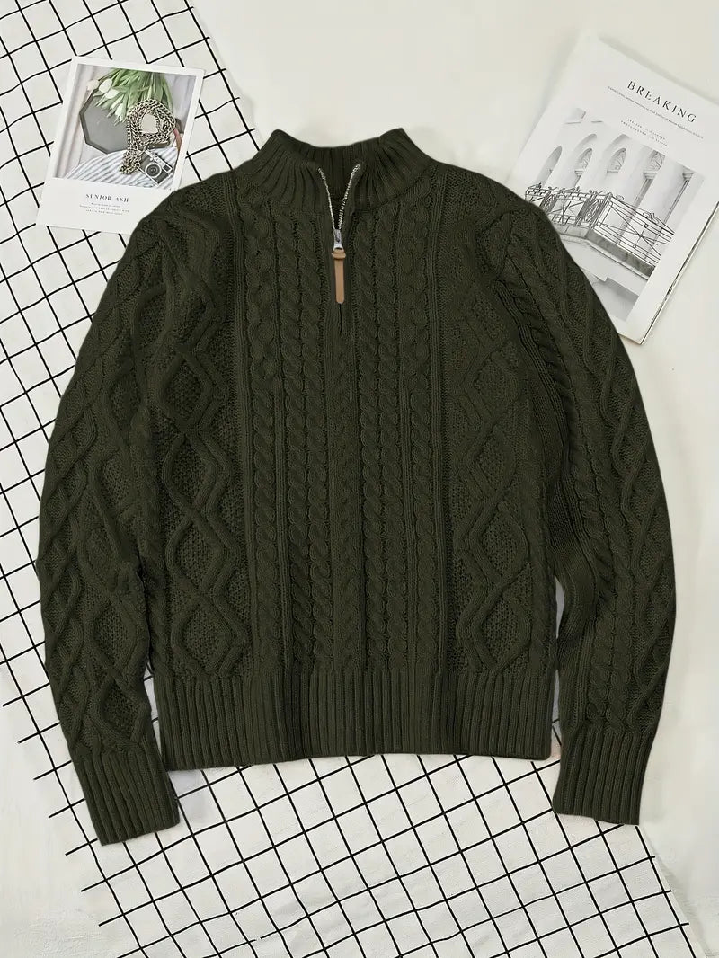 Rabada | Pullover with Half Zipper and Stand-Up Collar