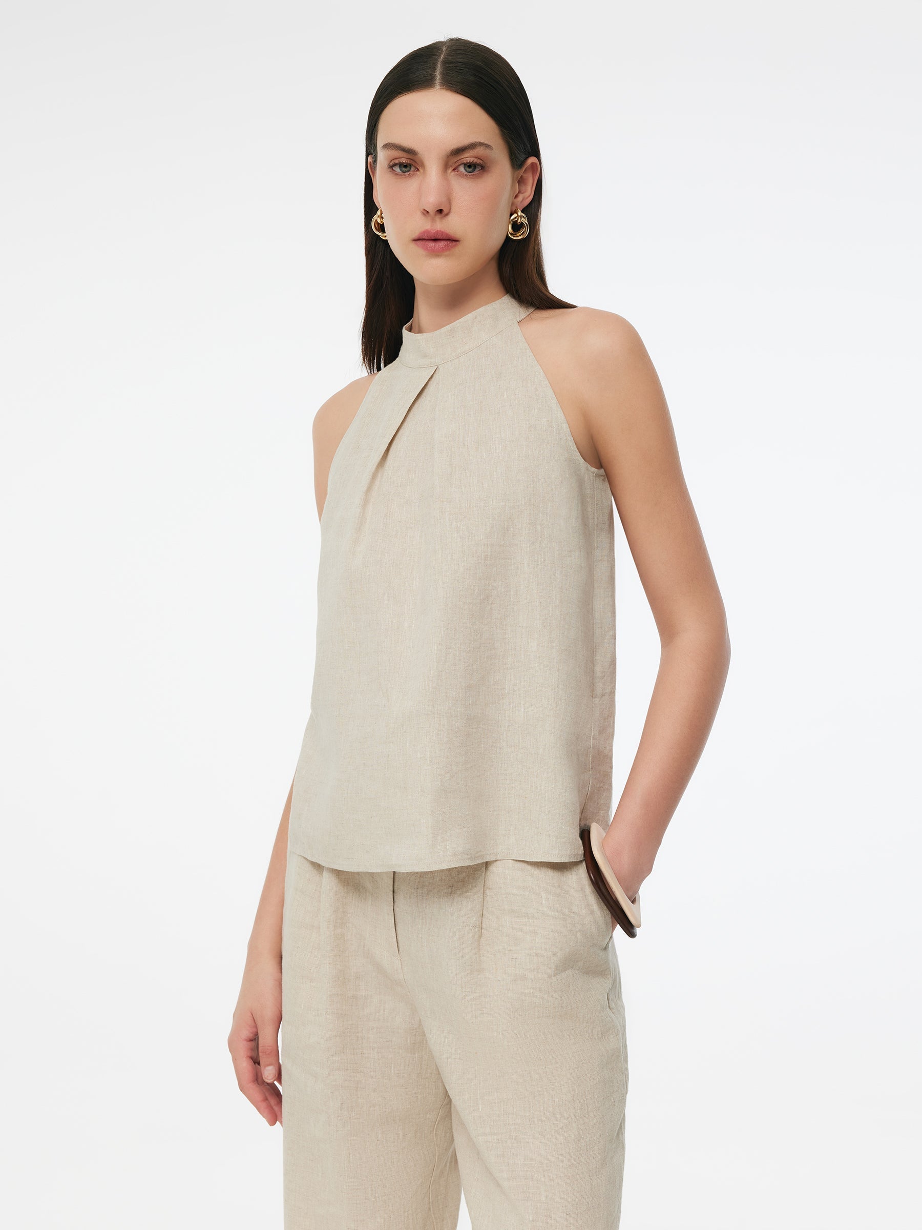 100% Linen Women's Halter Top