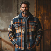 Bastien | Checked Shirt Jacket in Retro Style