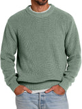 Oliener | Men's Casual Round Neck Solid Color Comfortable Knitted Sweater