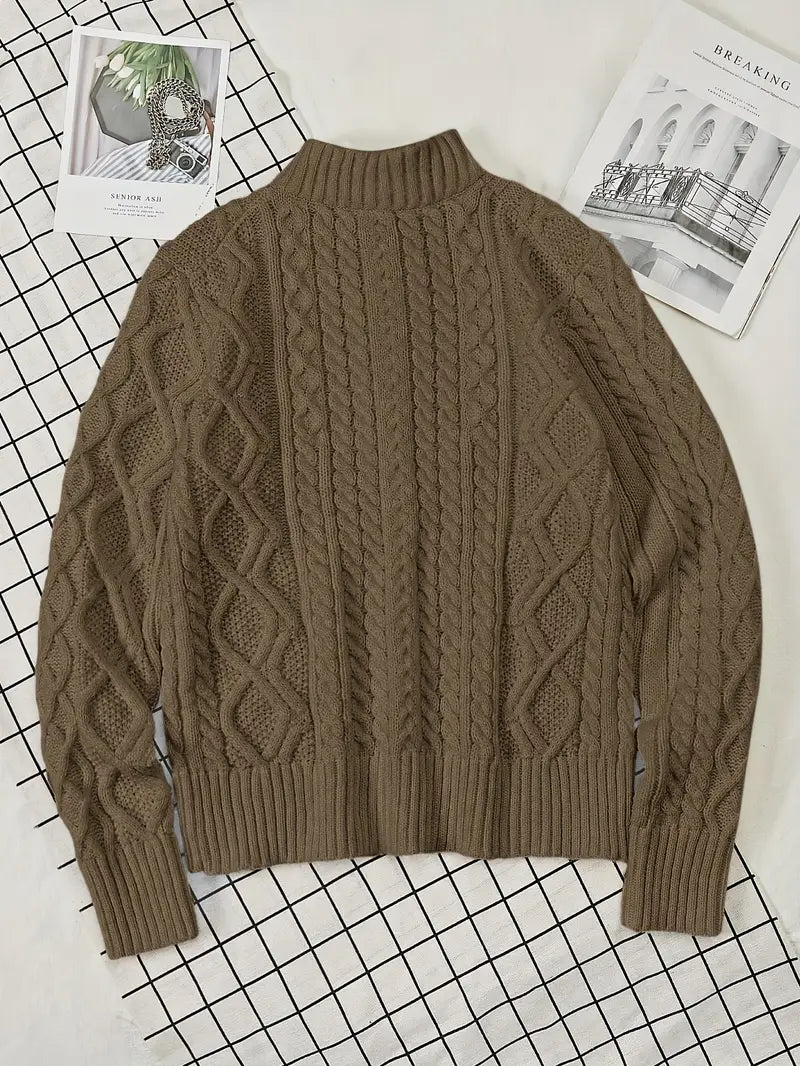 Rabada | Pullover with Half Zipper and Stand-Up Collar