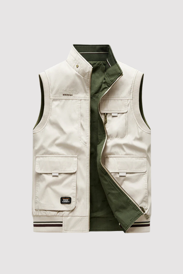 Crispin – Sleeveless Vest with Multiple Pockets