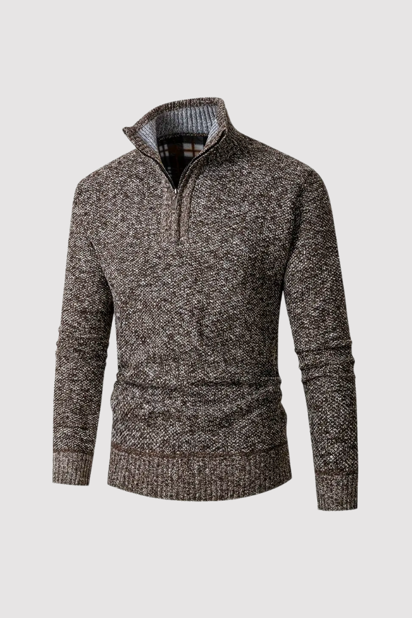 Ingram - Casual Pullover with Stand-Up Collar and Quarter-Zip