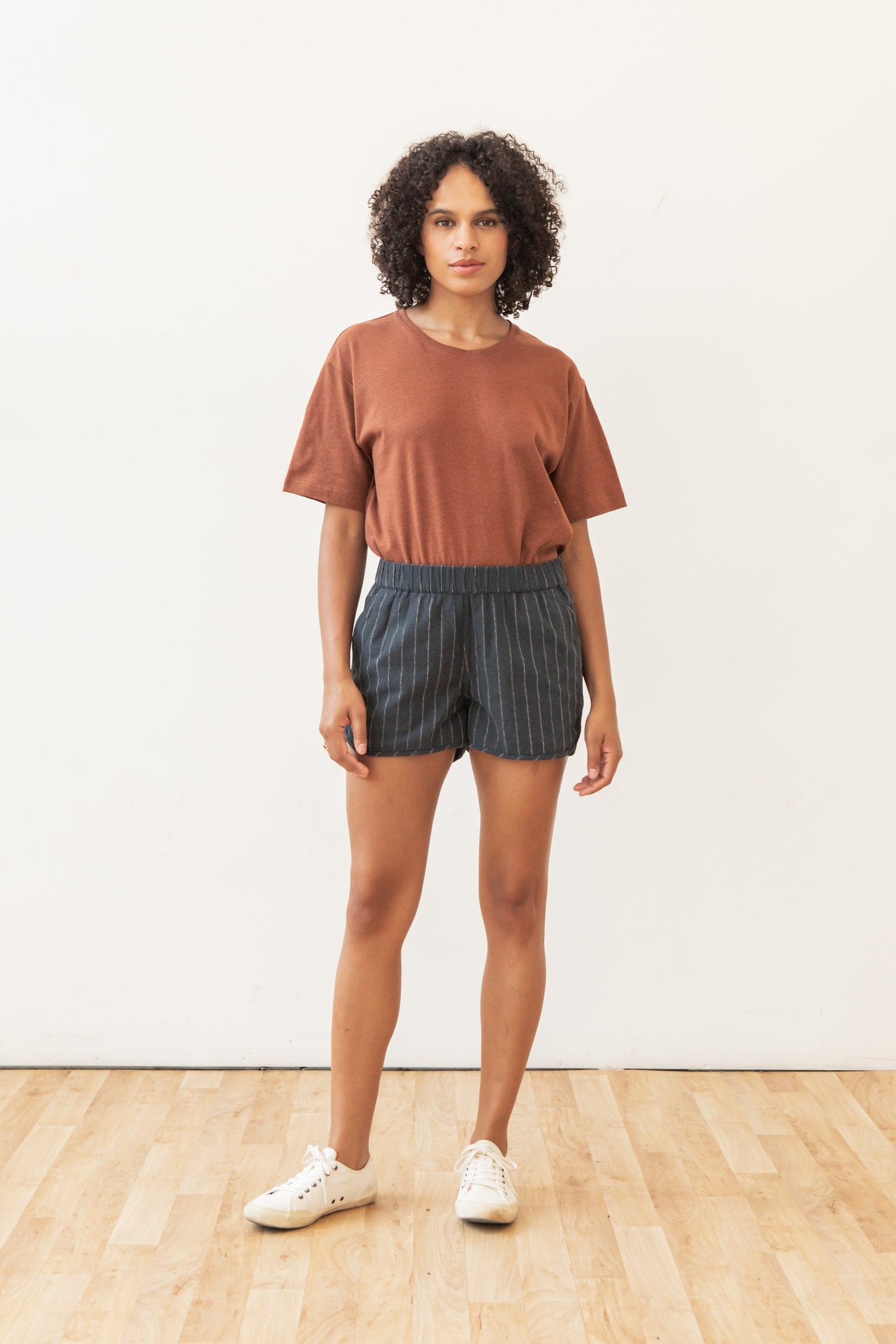 Luca Track Shorts / Charcoal Stripe
