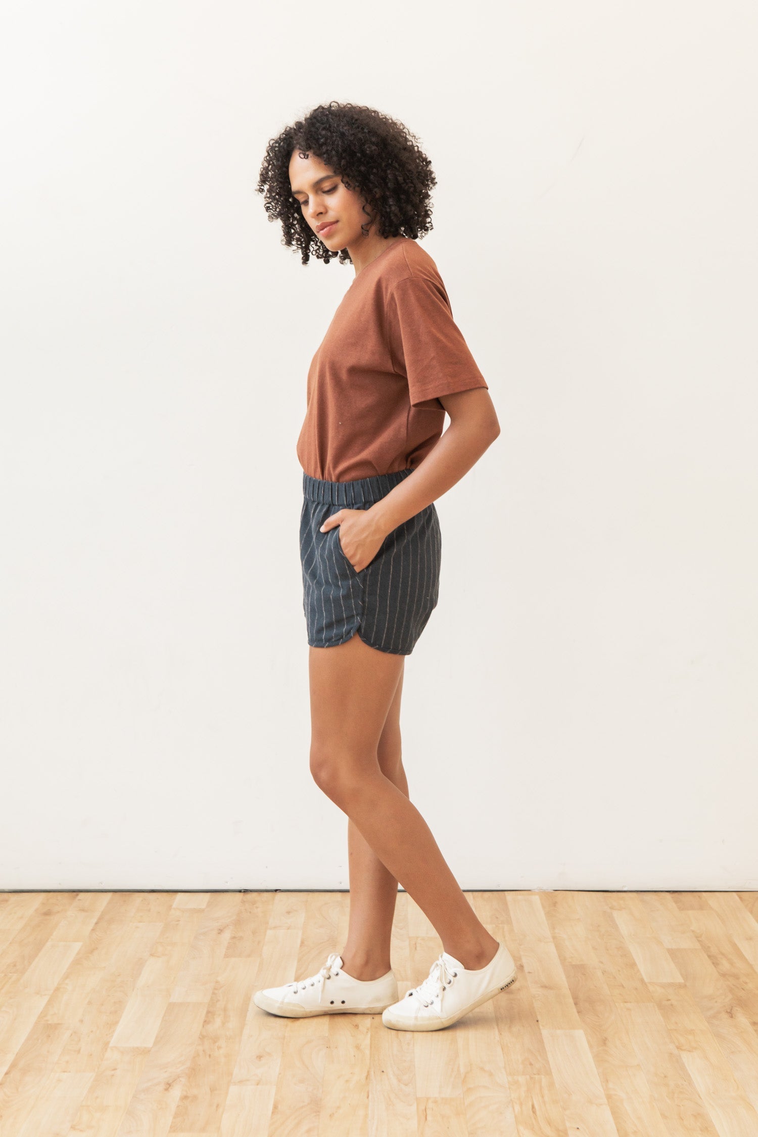 Luca Track Shorts / Charcoal Stripe