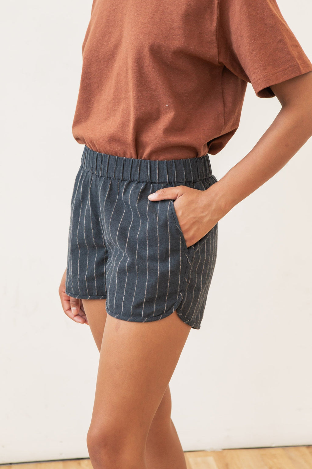 Luca Track Shorts / Charcoal Stripe