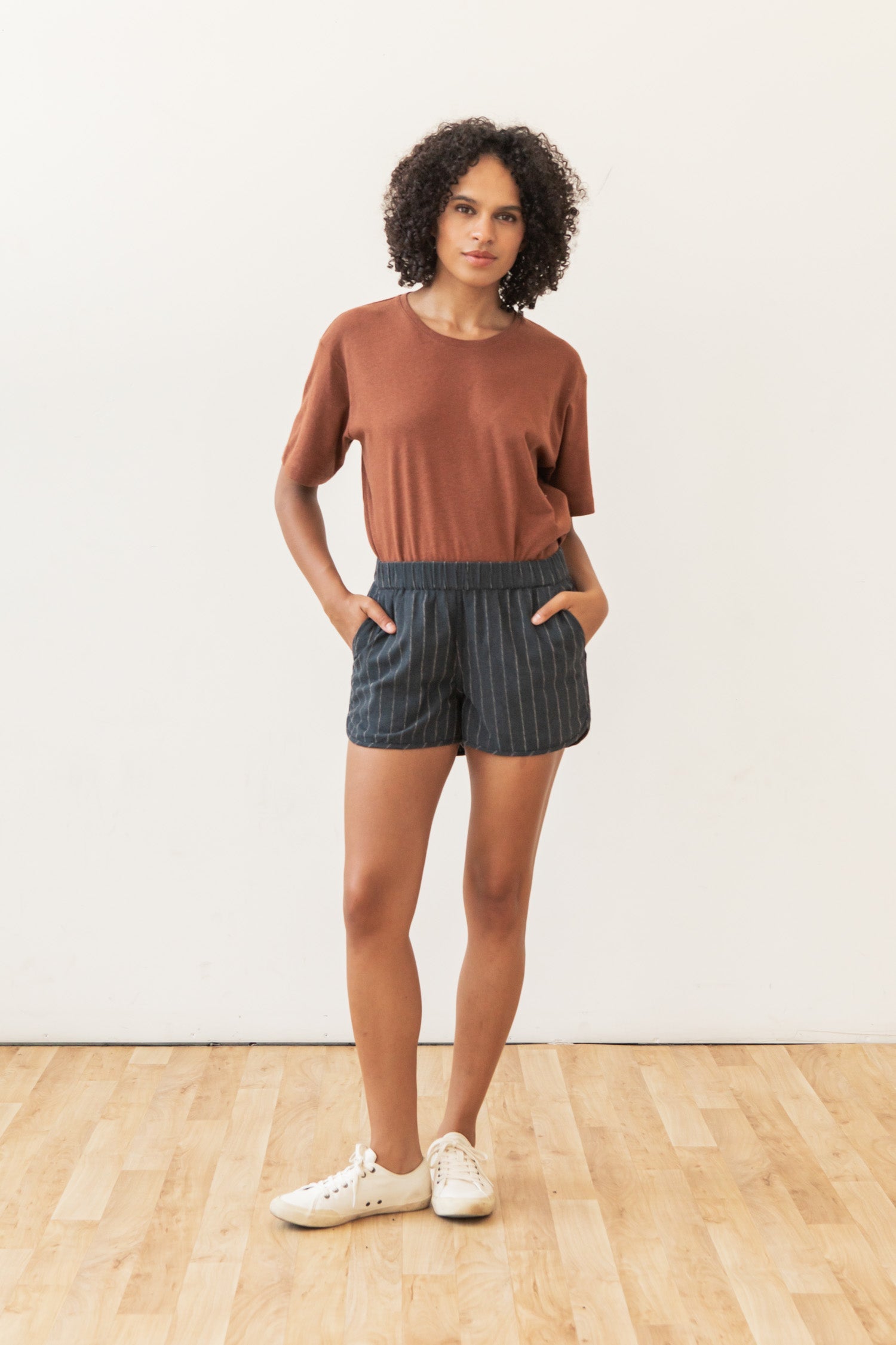 Luca Track Shorts / Charcoal Stripe