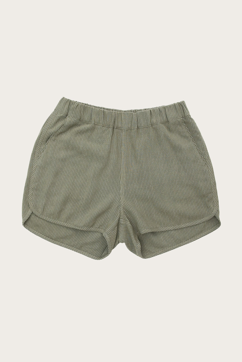 Luca Track Shorts / Olive with Stripes