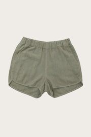 Luca Track Shorts / Olive with Stripes