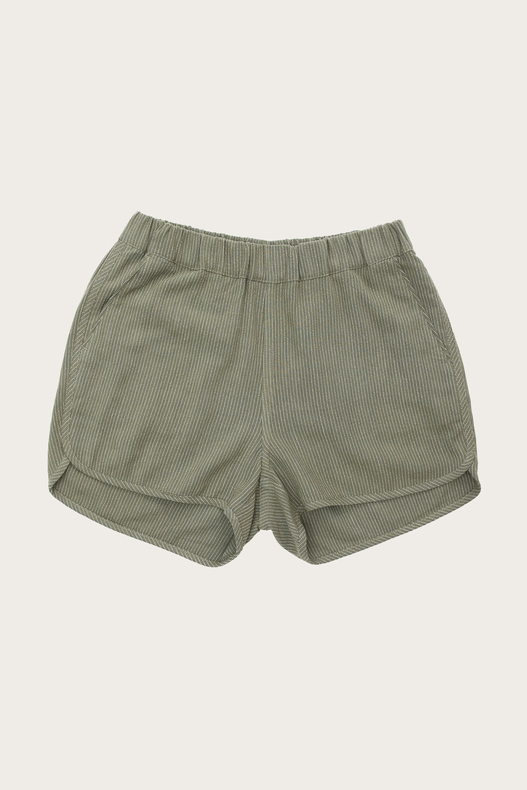 Luca Track Shorts / Olive with Stripes