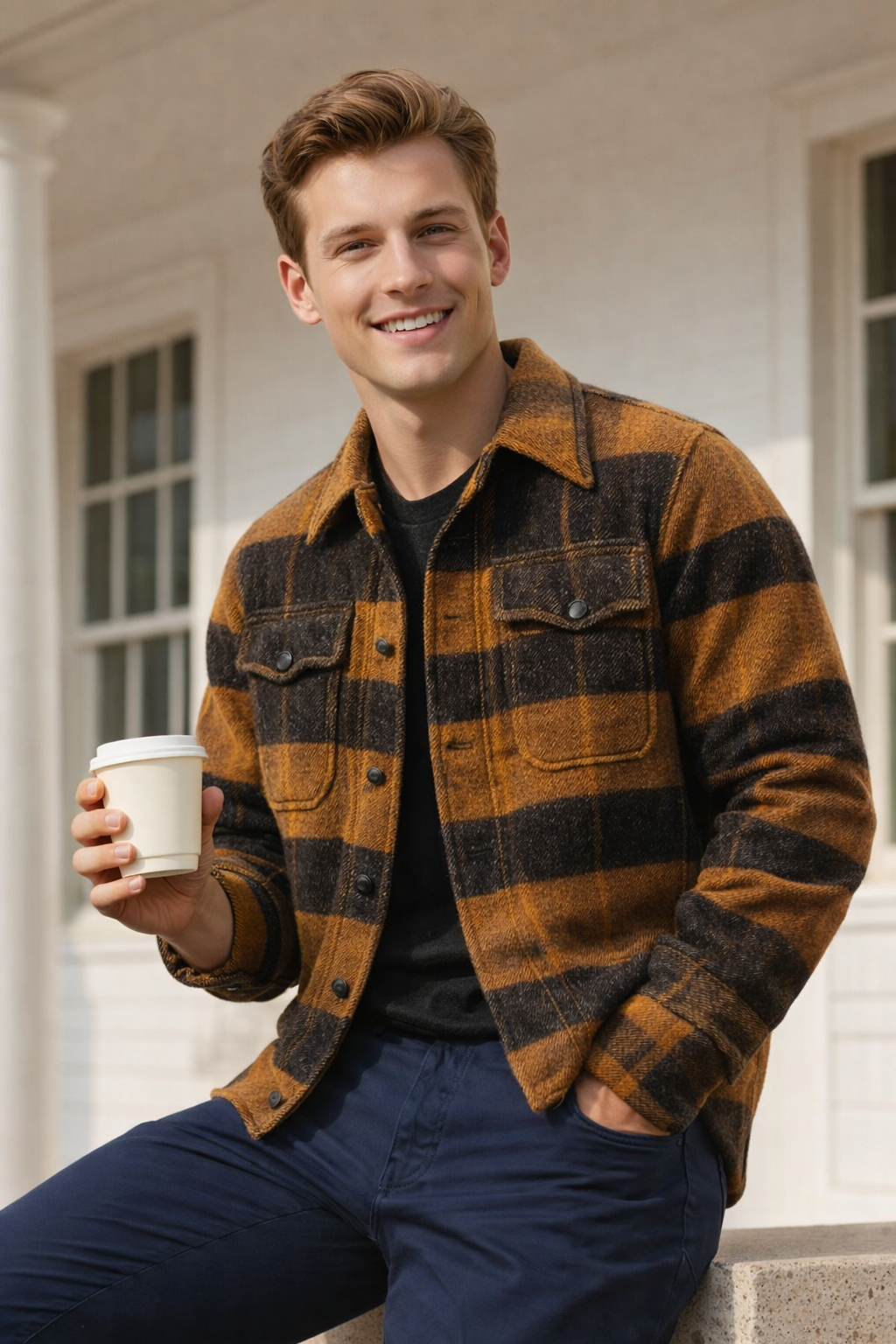 Dennis | Buffalo Plaid Pattern Comfort Reversible Jacket