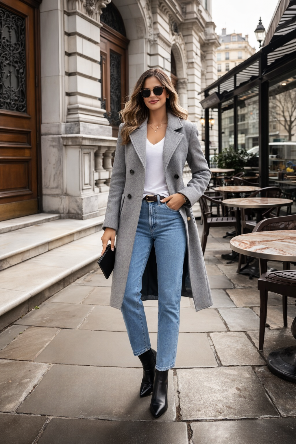 Barbara | Classic Wool Coat with Double Breasted Button Placket