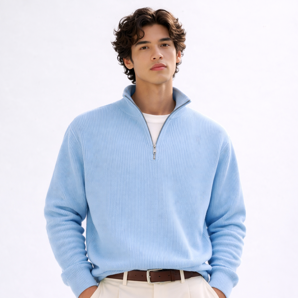 André | Ferran Waffle Quarter-Zip Pullover