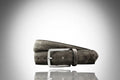 Handmade taupe suede belt