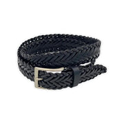 Handcrafted Black Braided Leather Belt