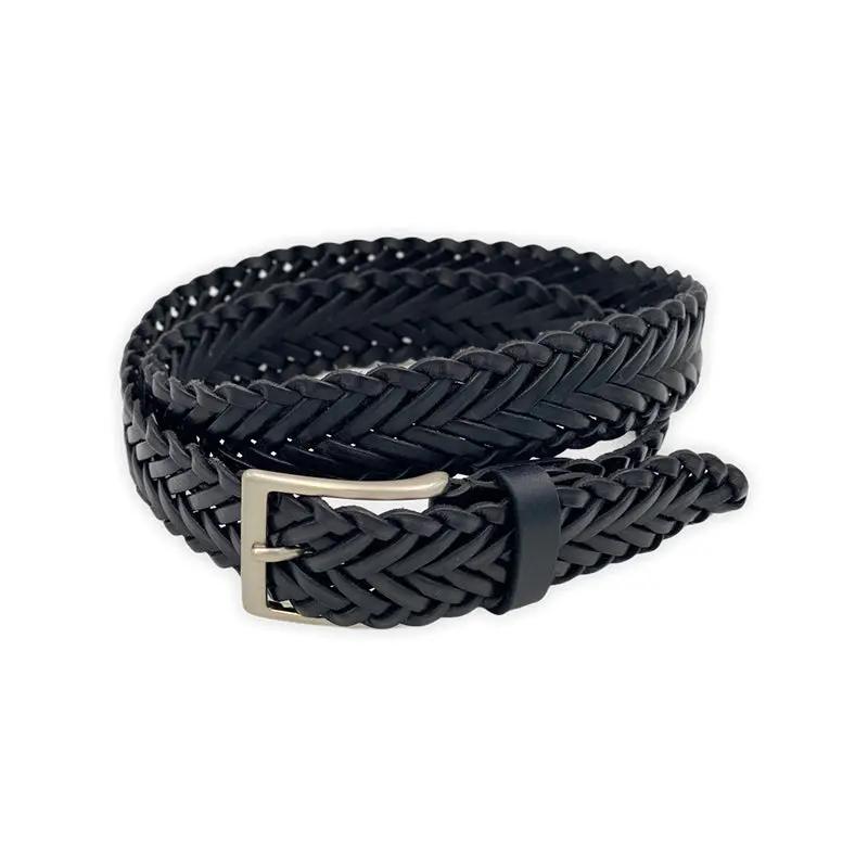 Handcrafted Black Braided Leather Belt