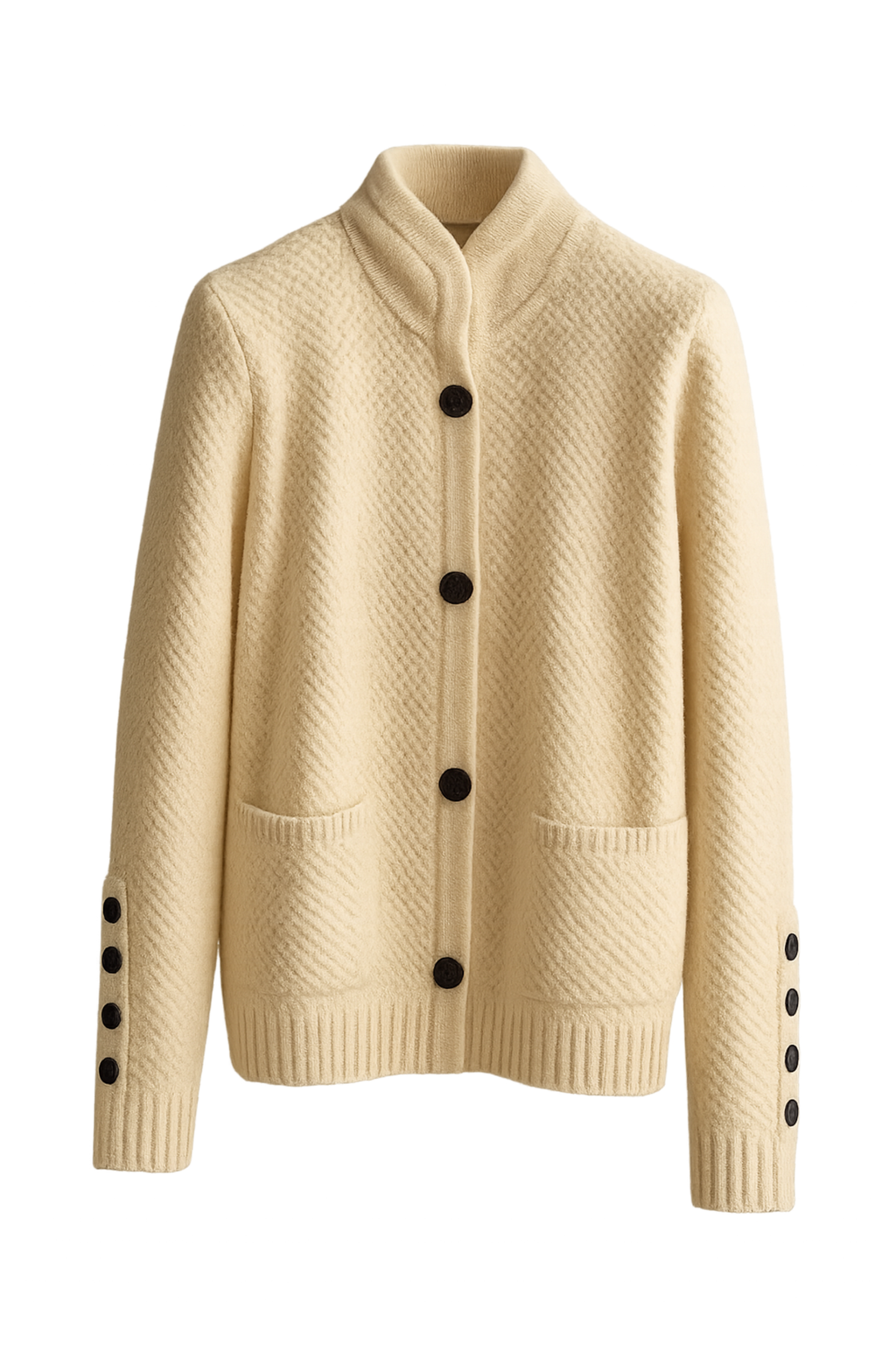 Women's Cardigan – Wool Blend, Button Design & Classic Comfort