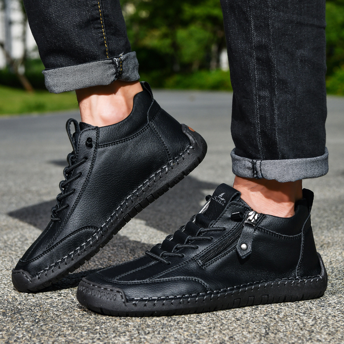 Christian | Nubuck Leather Shoes with Zipper
