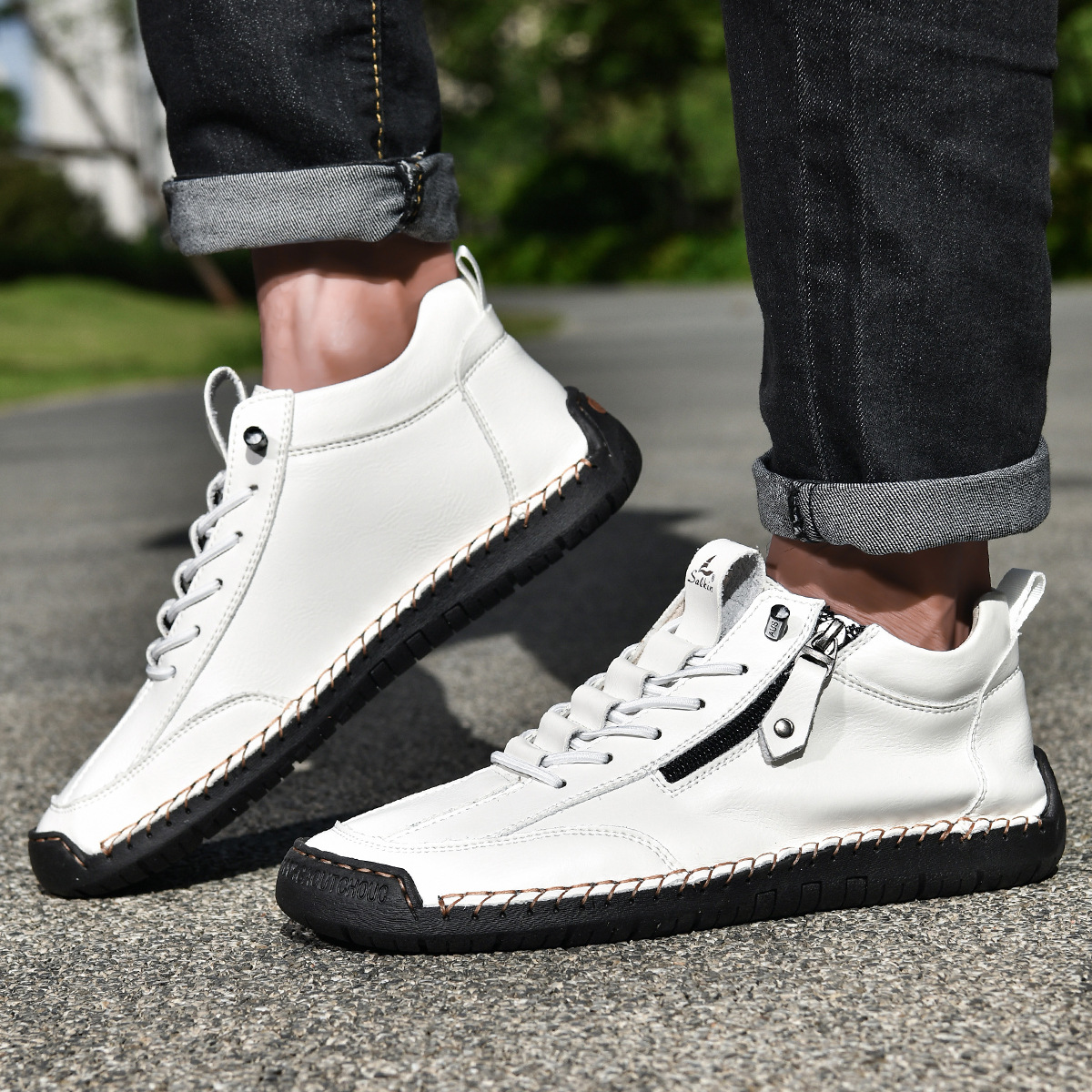 Christian | Nubuck Leather Shoes with Zipper