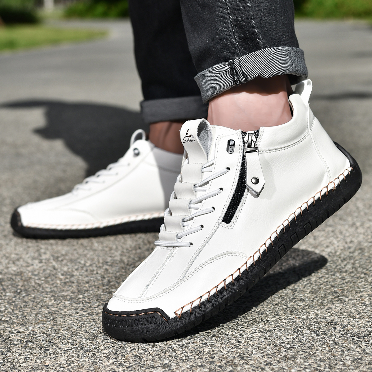 Christian | Nubuck Leather Shoes with Zipper