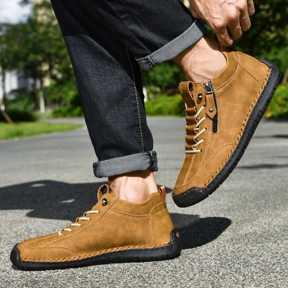 Christian | Nubuck Leather Shoes with Zipper