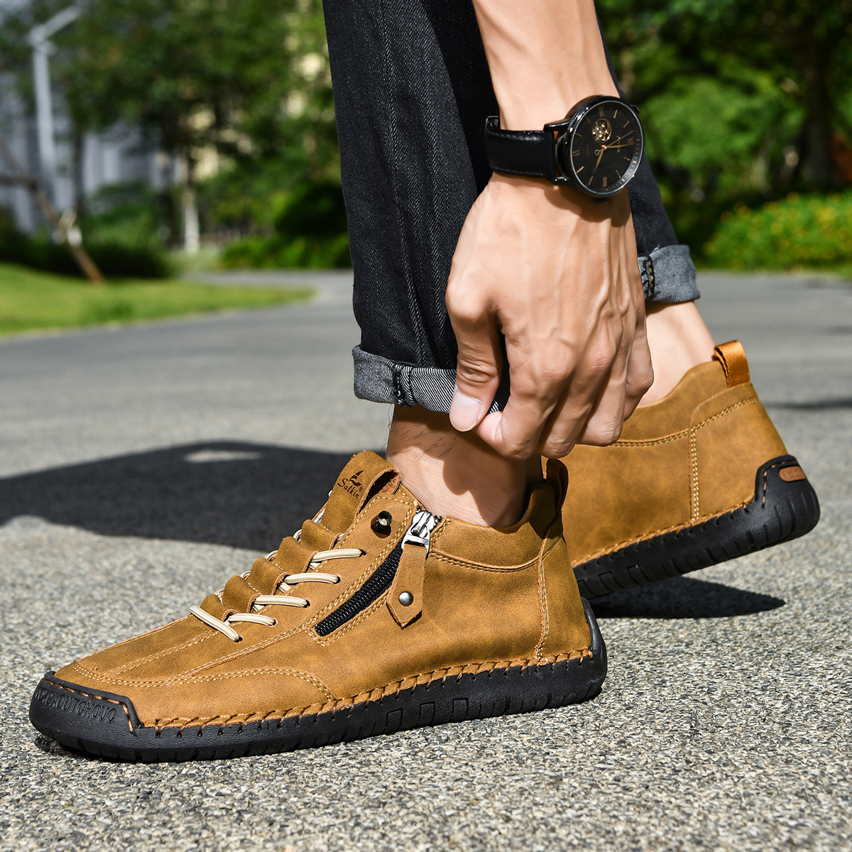 Christian | Nubuck Leather Shoes with Zipper