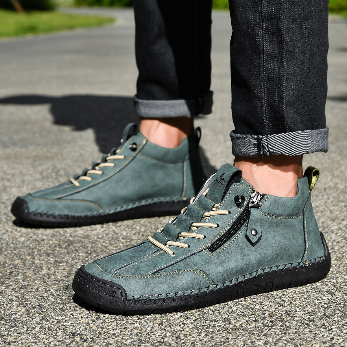 Christian | Nubuck Leather Shoes with Zipper