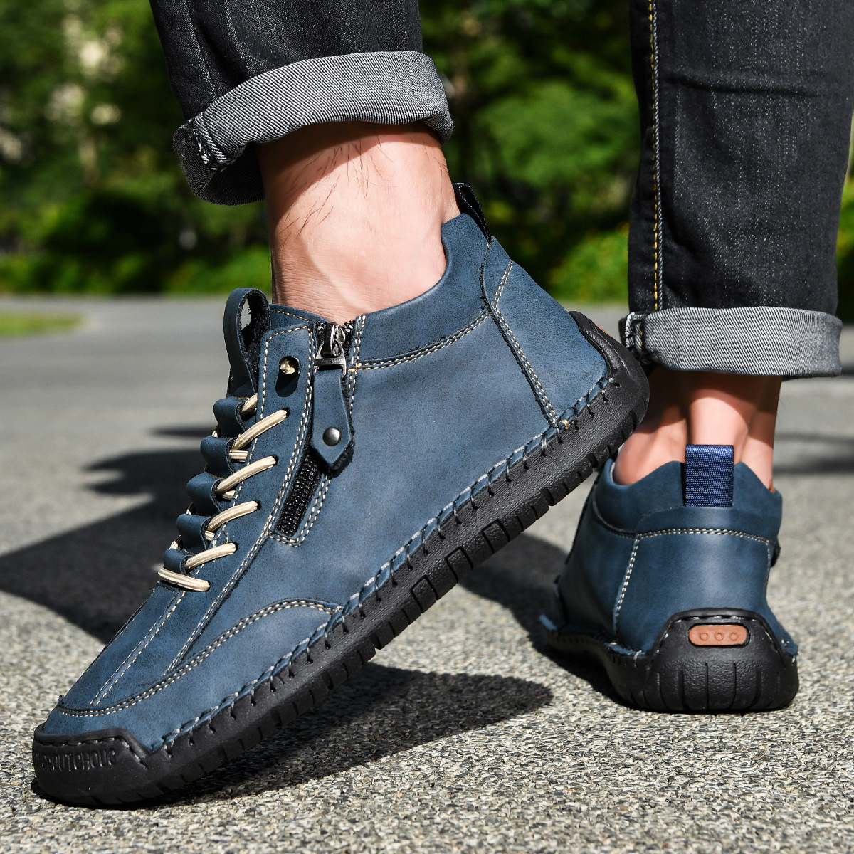 Christian | Nubuck Leather Shoes with Zipper