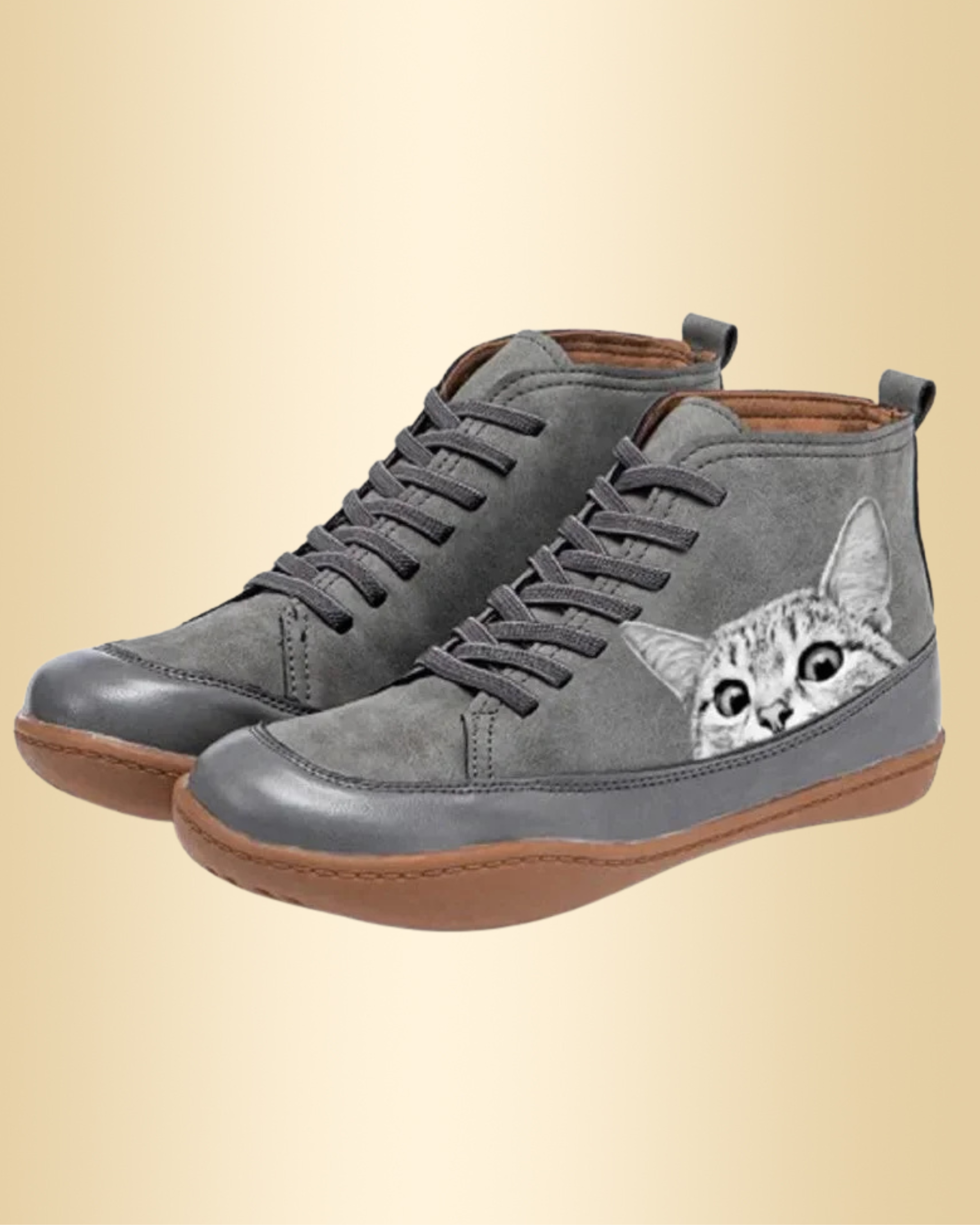 Unisex Shoes with Cat Print