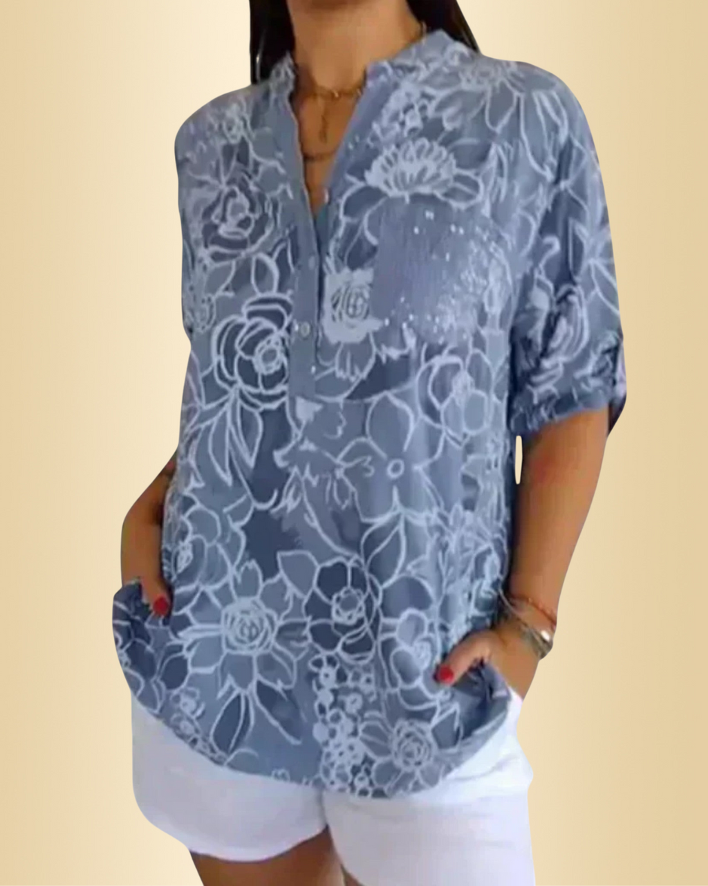 Tumascha Women's Blouse – With Floral Pattern, Light & Comfortable