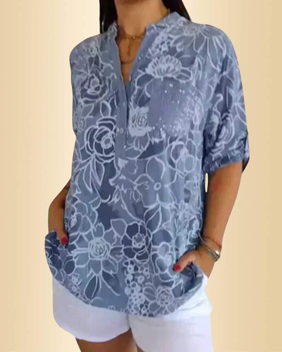 Tumascha Women's Blouse – With Floral Pattern, Light & Comfortable