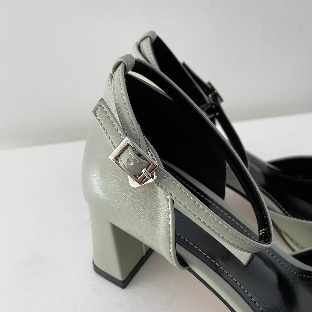 Quadratic Mary Jane Mid Heels