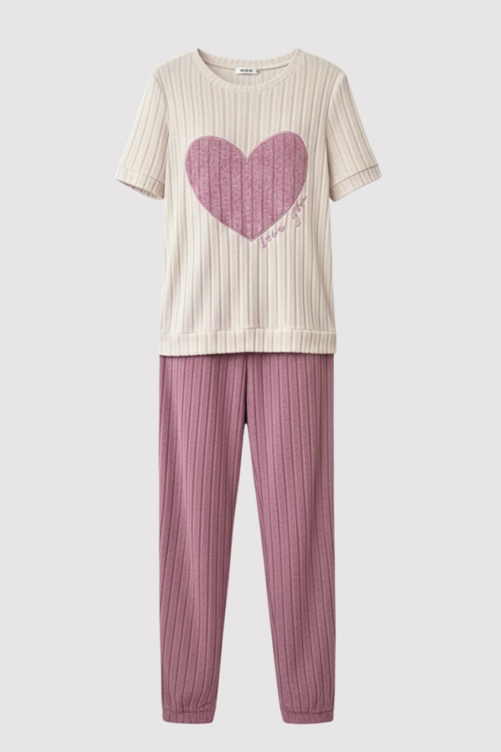 Amore Pajama Set in Ribbed Velour