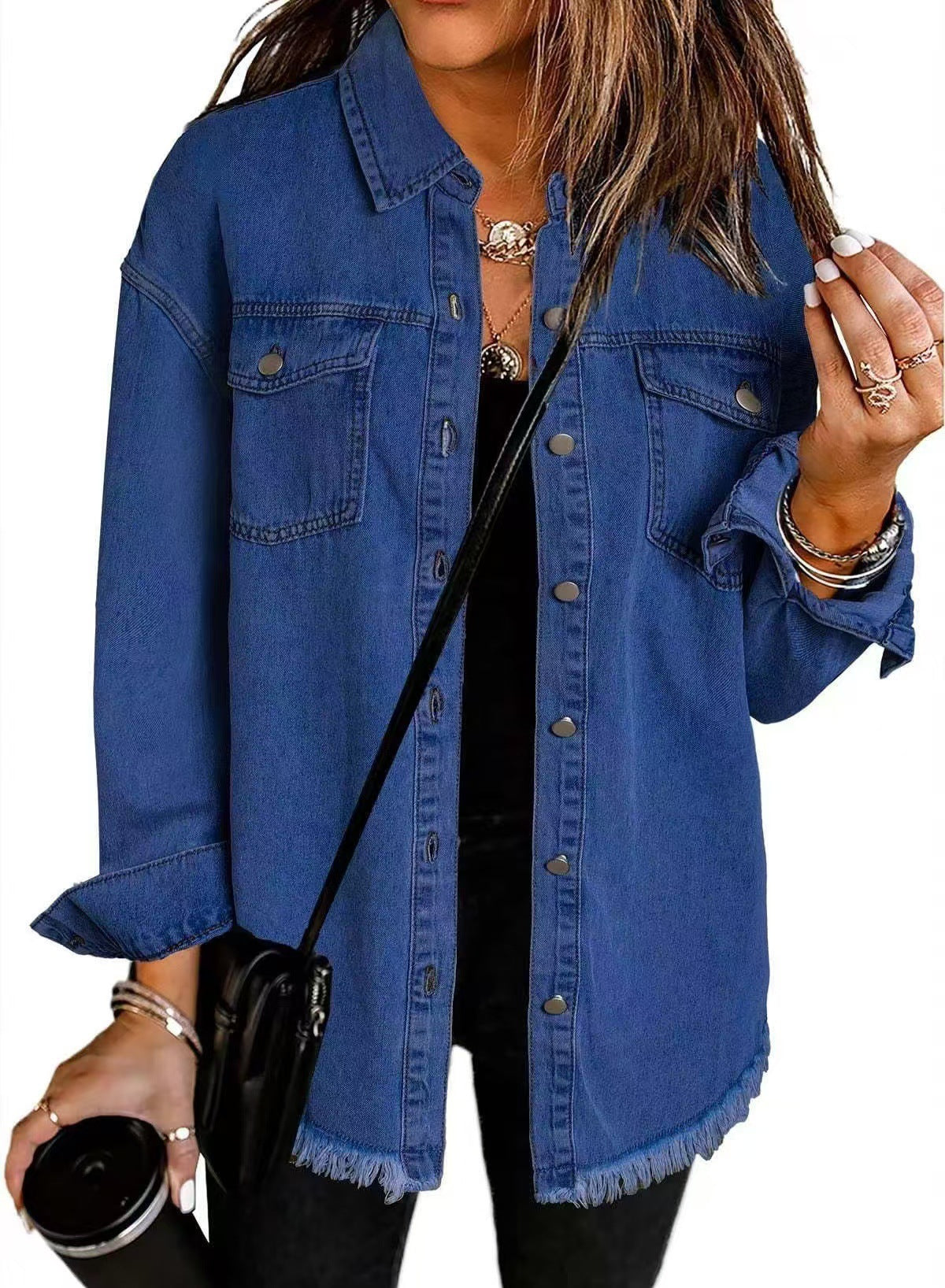 Jolien – Long Sleeve Denim Jacket with Pockets