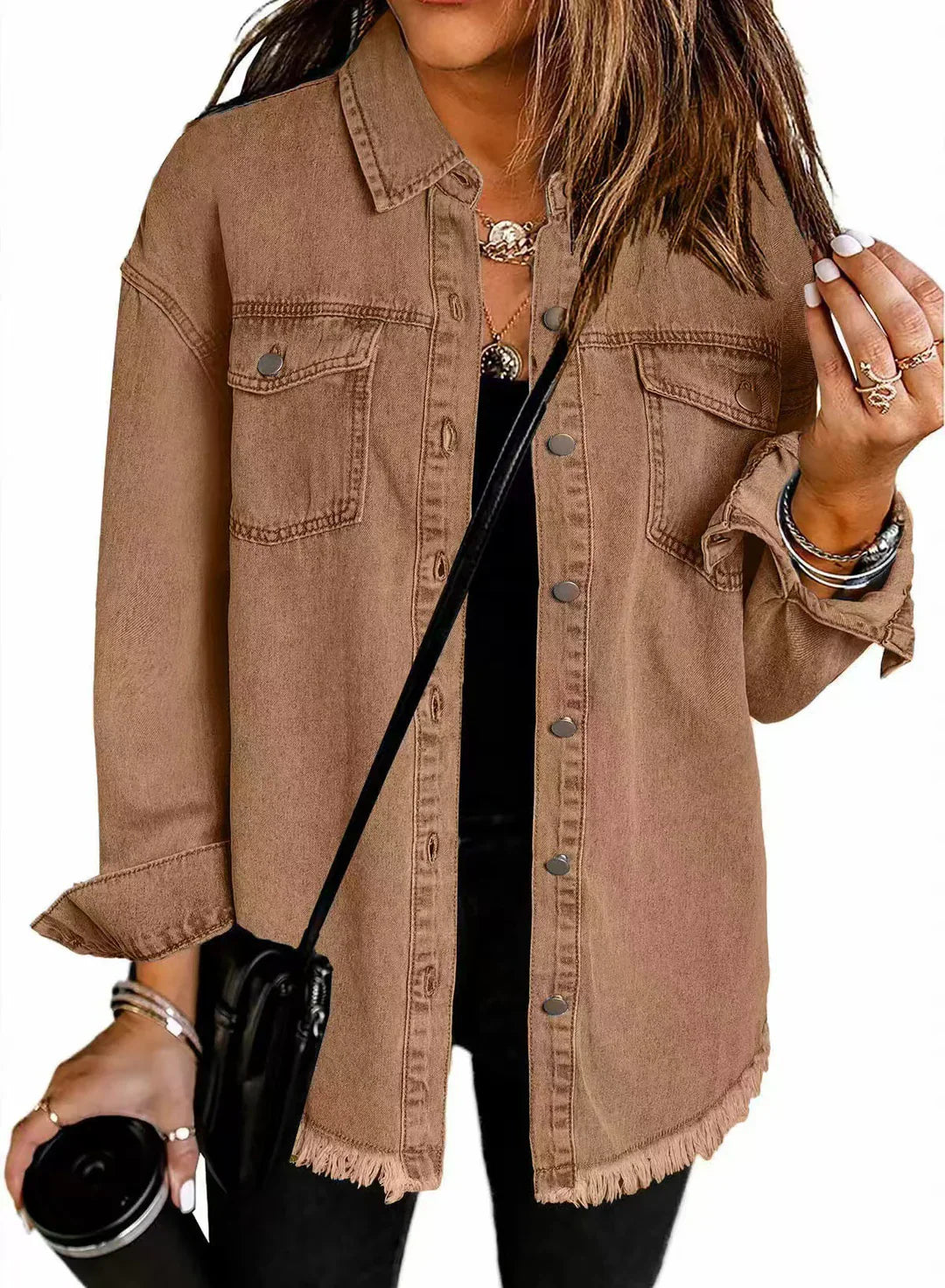 Jolien – Long Sleeve Denim Jacket with Pockets