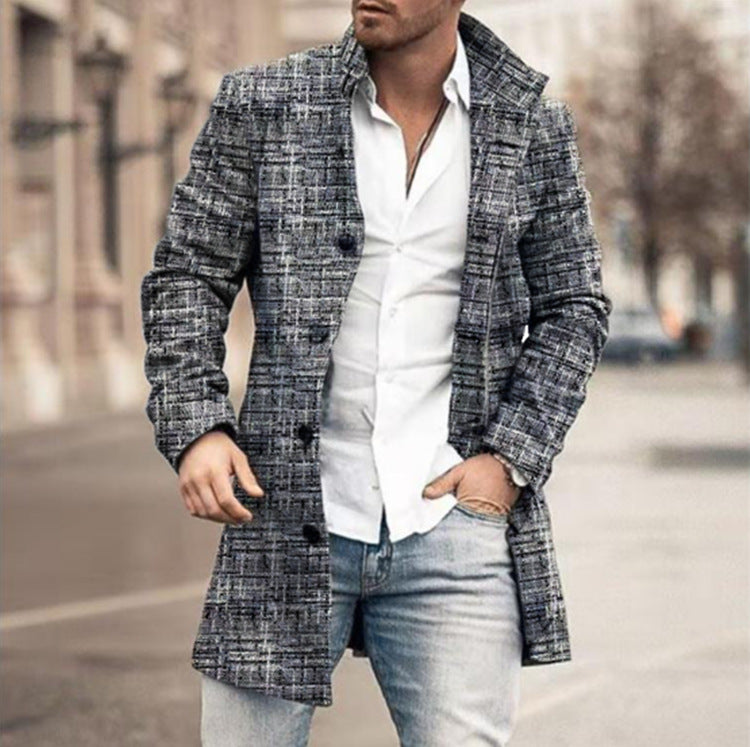 Franck | Long-Sleeve Jacket with Buttons and Tartan Pattern