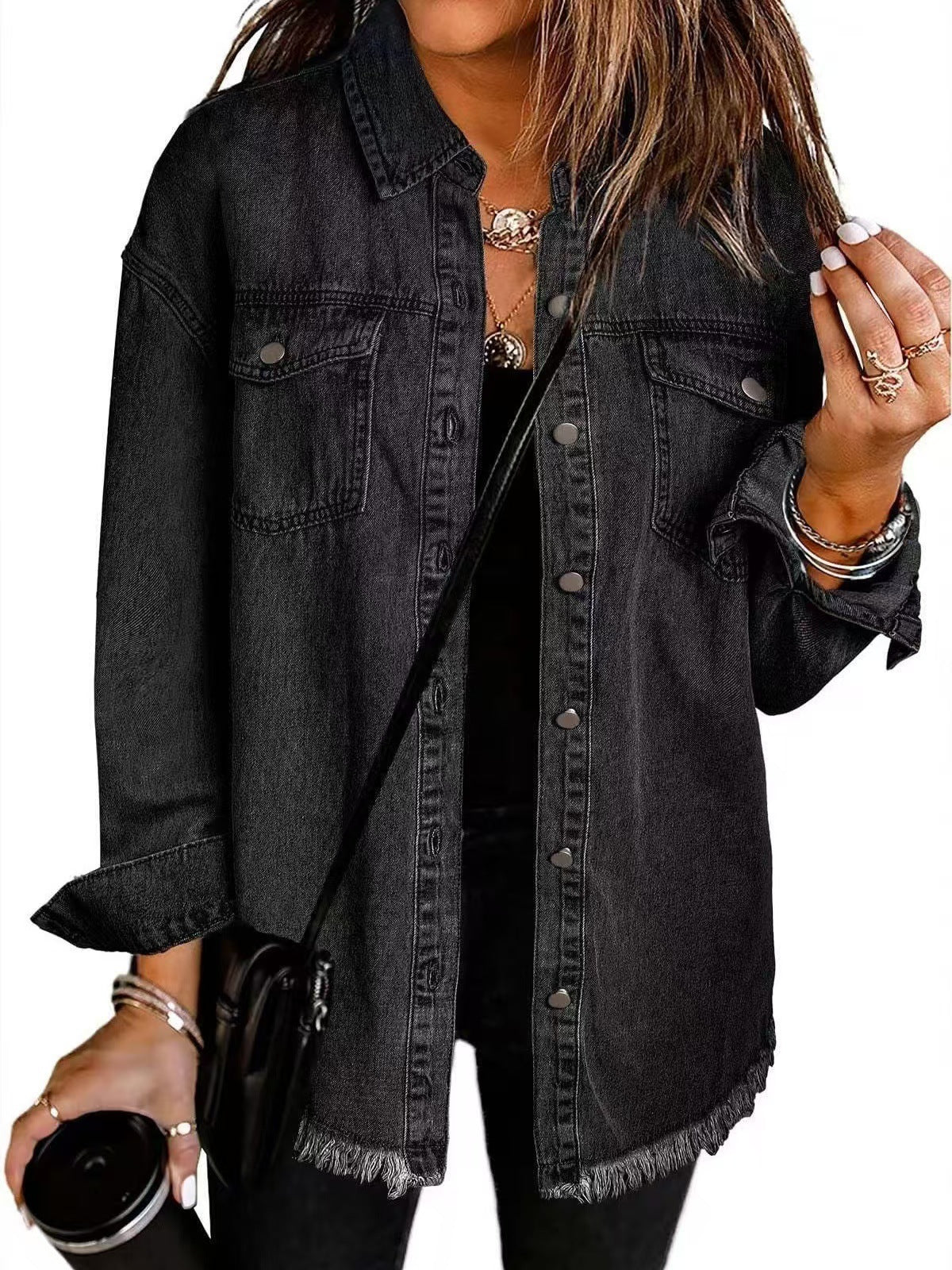 Jolien – Long Sleeve Denim Jacket with Pockets